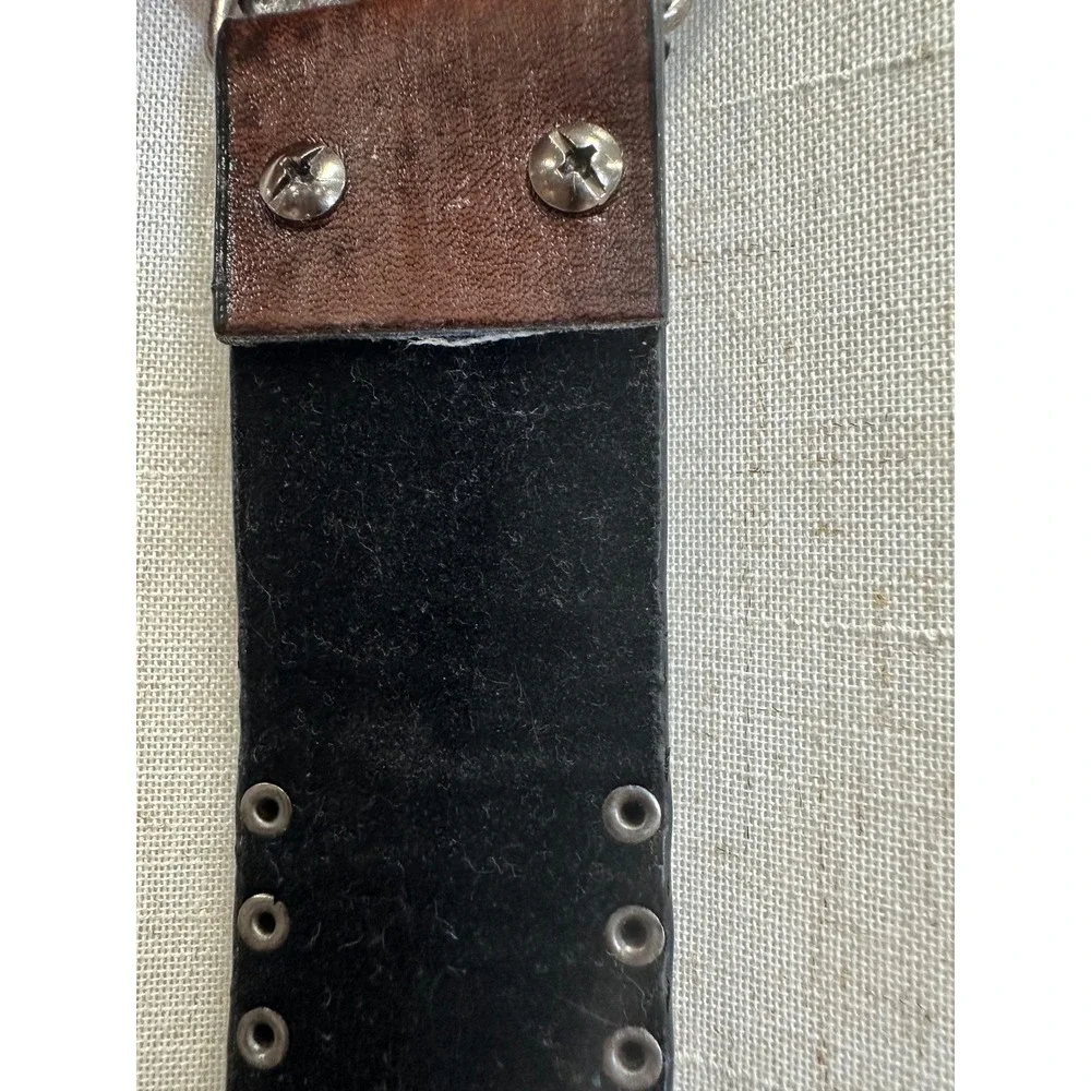 Leather Turquoise Floral Tooled Western Belt Womens Medium/Large Vegan‎ Leather